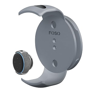 foso wall mount for alexa echo dot 3rd gen bracket stand holder for smart speaker built-in cable management hide messy wires for kitchen bedroom speaker not included gray