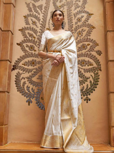 fospy woven kasavu cotton silk saree