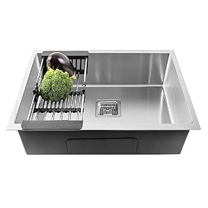 fossa 1834x1634x0934 inch -  single bowl premium stainless steel handmade kitchen sink matte finish black