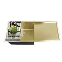 Fossa 37"x18"x10" Single Bowl With Drain Board Premium Stainless Steel Handmade Kitchen Sink Matte Finish FS-09 Gold