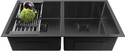Fossa Classic 37"x18"x10" Inch Double Bowl Handmade Kitchen Sink FS-14 Vessel Sink (BLACK)