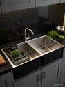 Fossa 37x18x10 Inch 5 Years Warranty Double Bowl Premium Kitchen Sink Matte Finish FS-13 Vessel Sink (SILVER)