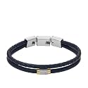Fossil Men's All Stacked Up Leather Bracelet
