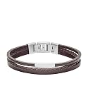 Fossil Men's All Stacked Up Leather Bracelet