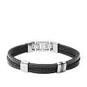 Fossil Men's All Stacked Up Leather Bracelet