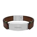 Fossil Men's All Stacked Up Leather Bracelet