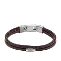Fossil Men's All Stacked Up Leather Bracelet
