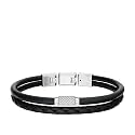 Fossil Men's All Stacked Up Leather Bracelet