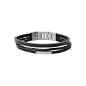 Fossil Men's All Stacked Up Leather Bracelet