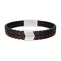 Fossil Men's All Stacked Up Leather Bracelet