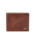 Fossil Men's Wallet, Ryan Leather RFID-Blocking Bifold with Coin Pocket Wallet, Dark Brown