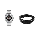 Fossil Men's Watch, Machine Stainless Steel Chronograph Watch for Men