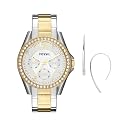 Fossil Women's Watch, Riley Quartz Stainless Steel Multifunction Watch for Women