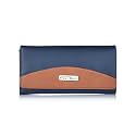 Fostelo Women's Faux Leather Two Fold Wallet (Blue) (Medium)