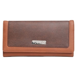 fostelo women39s faux leather three fold wallet brown medium