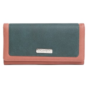 fostelo women39s faux leather three fold wallet green medium