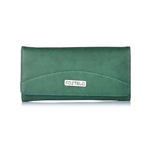 fostelo women39s faux leather two fold wallet green medium
