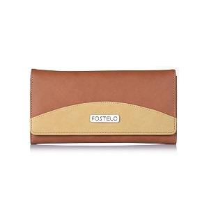fostelo women39s faux leather two fold wallet tan medium
