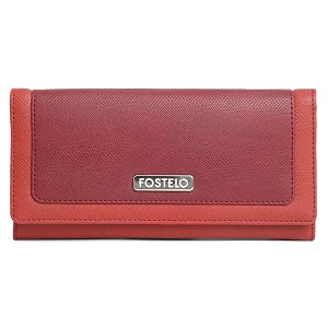 fostelo women39s faux leather three fold wallet maroon medium