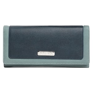 fostelo women39s faux leather three fold wallet blue medium