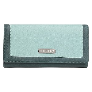 fostelo women39s faux leather three fold wallet light grey medium