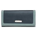 Fostelo Women's Faux Leather Three Fold Wallet (Blue) (Medium)