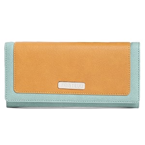 fostelo women39s faux leather three fold wallet yellow medium