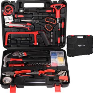 foster fht 906 home tool kit  socket set wrench screwdriver set hammer plier  hand tool kit 100 tools