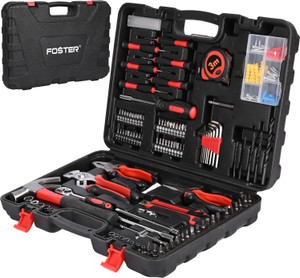 foster fht-910 182pcs home tool kit with screwdriver setallen keys wrench socket set hand tool kit 182 tools