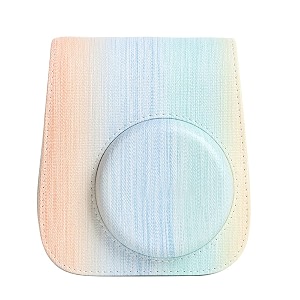 protective soft pu leather camera case bag compatible with fujifilm instax mini 11 instant film camera with shoulder strap rainbow color