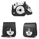 Protective Soft PU Leather Camera Case Bag Compatible with Fujifilm Instax Mini 11 Instant Film Camera with Shoulder Strap (Black Husky)