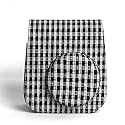Protective Soft PU Leather Camera Case Bag Compatible with Fujifilm Instax Mini 11 Instant Film Camera with Shoulder Strap (Black and White Squares)