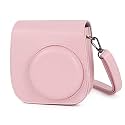 Protective Soft PU Leather Camera Case Bag Compatible with Fujifilm Instax Mini 11 Instant Film Camera with Shoulder Strap (Blush Pink)