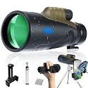 10-30x50 Monocular with Smartphone Adapter & Tripod, Low Night Vision Waterproof Monocular for Adult Birding Hiking Concert Travel