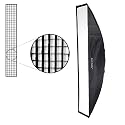 Fotodiox Pro 12x80in (30x200cm) Strip Softbox Kit - Standard Softbox with Eggracte Grid and Einstein Speedring (Designed for Paul C. Buff Einstein Flash Unit)