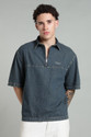 FOUL CHILD Men Washed Party Blue Shirt