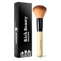 Foundation Makeup Brush for Face | Soft Bristle Compact Powder & Blending Brush | Professional Cosmetic Brush for Women & Girls | Black | Brown