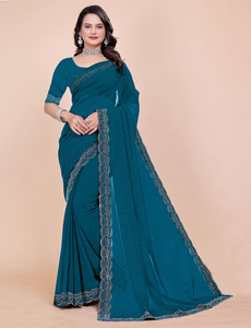 foundland self design bollywood georgette saree magenta