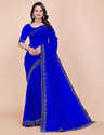 foundland Self Design Bollywood Georgette Saree (Blue)