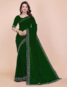 foundland Self Design Bollywood Georgette Saree (Green)