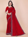 foundland Self Design Bollywood Georgette Saree (Red)
