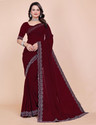 foundland Self Design Bollywood Georgette Saree (Maroon)