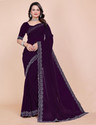 foundland Self Design Bollywood Georgette Saree (Purple)