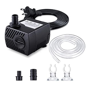 fountain pump 80gph submersible water pump durable 4w outdoor fountain water pump with 72ft22m power cord 2 nozzles for aquarium pond fish tank water pump hydroponics backyard fountain