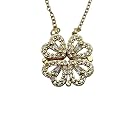 Four Leaf Clover Folding Pendant Necklace for Women – 2-in-1 Convertible Design – Gold &amp; Silver Plated Zircon Jewelry
