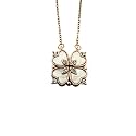 Four Leaf Clover Folding Pendant Necklace for Women – 2-in-1 Convertible Design – Gold &amp; Silver Plated Zircon Jewelry