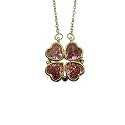 Four Leaf Clover Folding Pendant Necklace for Women – 2-in-1 Convertible Design – Gold &amp; Silver Plated Zircon Jewelry