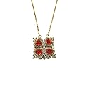 Four Leaf Clover Folding Pendant Necklace for Women – 2-in-1 Convertible Design – Gold &amp; Silver Plated Zircon Jewelry