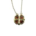 Four Leaf Clover Folding Pendant Necklace for Women – 2-in-1 Convertible Design – Gold &amp; Silver Plated Zircon Jewelry