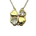Four Leaf Clover Folding Pendant Necklace for Women – 2-in-1 Convertible Design – Gold &amp; Silver Plated Zircon Jewelry